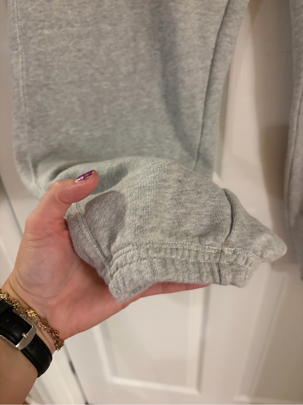 aerie Light Gray Cozy Track Pants sweatpants women’s large - Picture 3 of 7